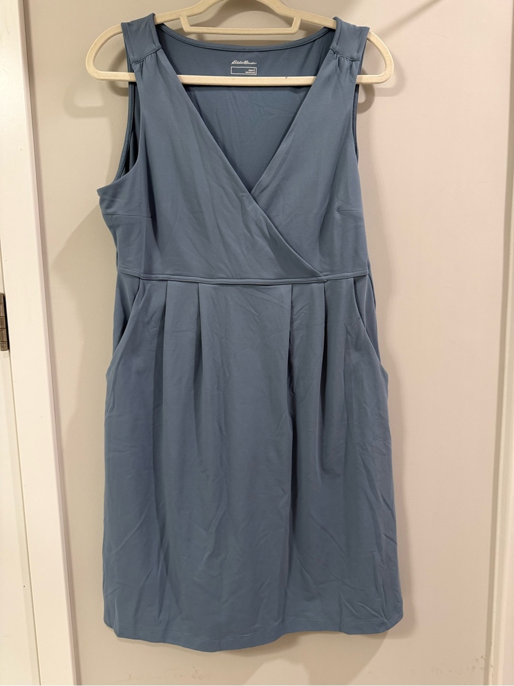 Eddie Bauer Blue V Neck Sleeveless Dress